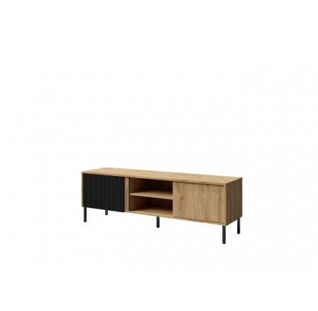 Tv komoda Michel R6, dub/černé lamely