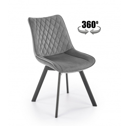 Forgó étkezőszék K520, Szürke/Fekete