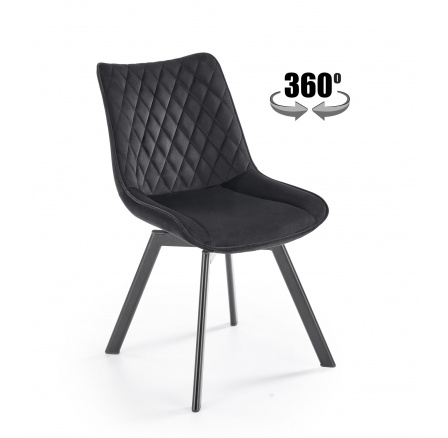 Forgó étkezőszék K520, Fekete/Fekete