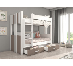 Kétszemélyes emeletes ágy ARTA 200x90 Fehér+Szarvasgomba