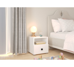 Éjjeliszekrény fiókkal EMI White Handle 4