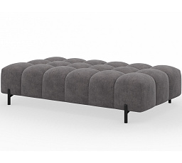Ferivo steppelt puff lábakon, szürke bársony Aura 04 137x37