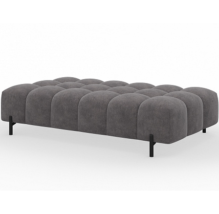 Ferivo steppelt puff lábakon, szürke bársony Aura 04 137x37 Ferivo steppelt puff lábakon, szürke bársony Aura 04 137x37