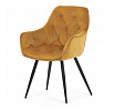 Jídelní židle, žlutá, sametová látka, DCH-421 YEL4