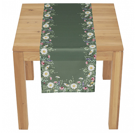 Běhoun - vzor lučních květin, zelený, 100 % polyester, 40 x 150 cm Běhoun - vzor lučních květin, zelený, 100 % polyester, 40 x 150 cm