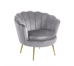 Velvet szürke fotel /ezüst lábak/ LC-032-1