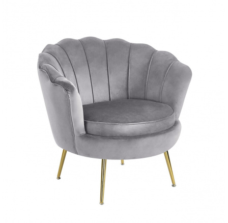 Velvet szürke fotel /ezüst lábak/ LC-032-1