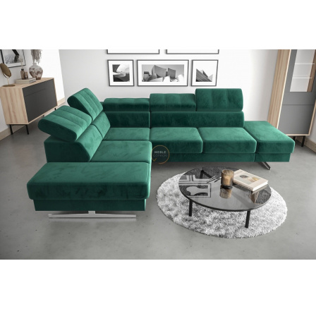 NAROŻNIK EMPORIO 225X300 - lewa , Odcienie zieleni