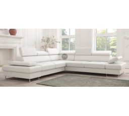 NAROŻNIK GALAXY MAX 280×280 - Biała eko skóra , lewa