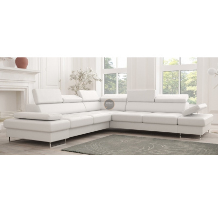 NAROŻNIK GALAXY MAX 280×280 - Biała eko skóra , lewa