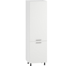 VENTO DL-60/214 alsó magas szekrény előlap: fehér matt szekrény beépíthető hűtőszekrényhez