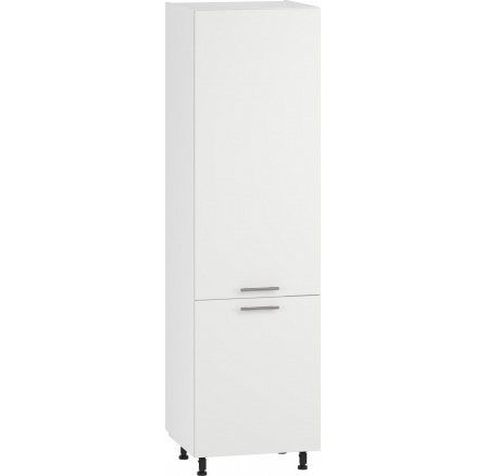 VENTO DL-60/214 alsó magas szekrény előlap: fehér matt szekrény beépíthető hűtőszekrényhez