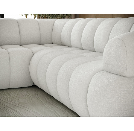 Tontano corner sofa with sleeping function and electrically extendable seat, white velour, left-hand side Paolli 01 183x77 Left