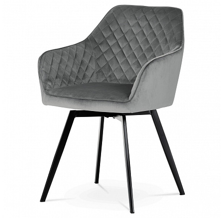 Jídelní židle, šedá, sametová látka, DCH-425 GREY4
