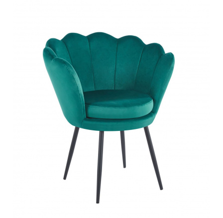 Zöld bársony fotel /fekete lábak/ FR1-FX