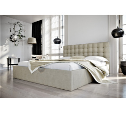 ŁÓŻKO LOFT - 180x200 , Metalowy na podnośnikach gazowych , Odcienie beżu