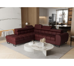 NAROŻNIK ASPEN 260x225 CM SKÓRA NATURALNA - lewa , Skóra brązowa