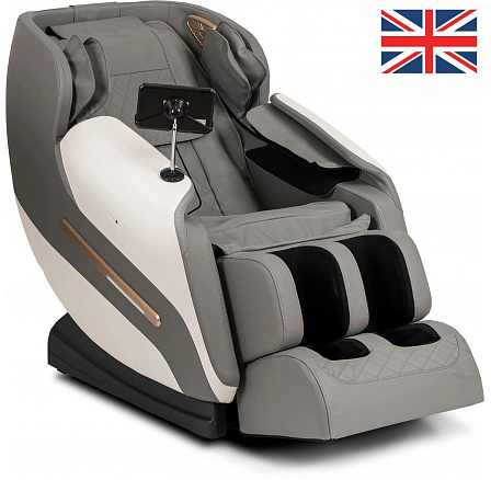 Fotel Masujący VX MAX Szary Ekoskóra Angielskie Menu