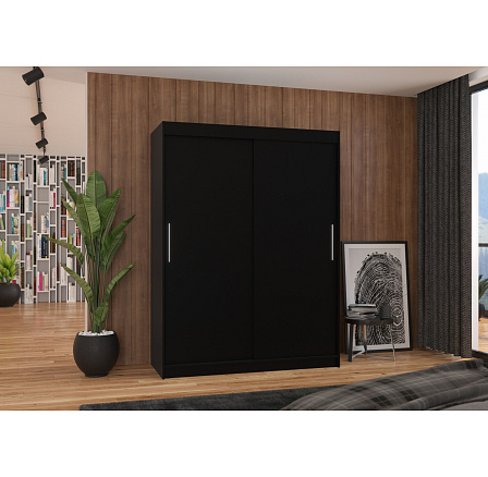 DENVER 150 tolóajtós szekrény Fekete+Fekete