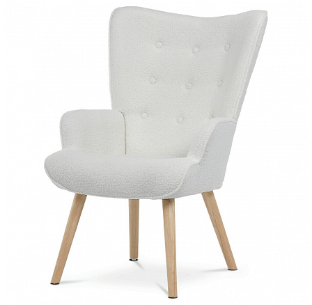 Relaxációs szék, fehér, bouclé szövet, AK-309 WT2 Relaxációs szék, fehér, bouclé szövet, AK-309 WT2