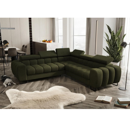 NAROŻNIK ROZKŁADANY ASPEN MAX 260x260 CM - prawa , Odcienie zieleni