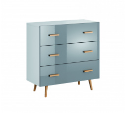 BRILLO K3S komód, Fehér matt + Szürke lakk