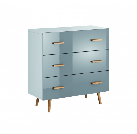 BRILLO K3S komód, Fehér matt + Szürke lakk