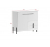 JUSTINE komoda 2D2S (K01) biały/ biały połysk ( MDF )