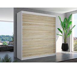 Tolóajtós ruhásszekrény ESTEVA 200 Fehér+Sonoma