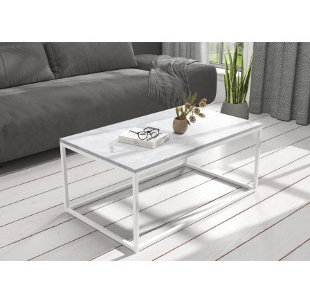 NARISA dohányzóasztal 100x60 Fehér+Beton