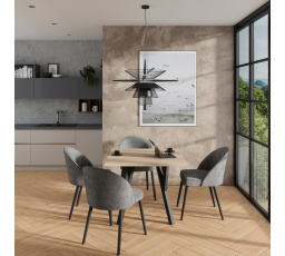 RODOS 84 asztal és szék készlet Sonoma+Fekete