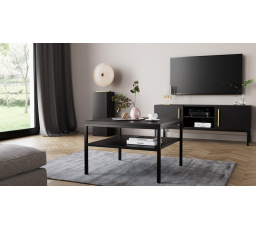 Lanzzi 60 Stolik Czarny Mat/Czarny Mat Czarny Mat, Czarny Mat 60x60