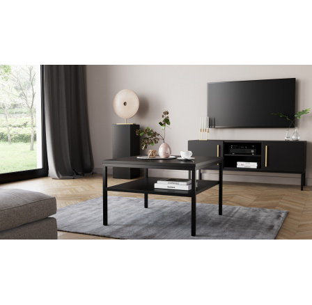 Lanzzi 60 Stolik Czarny Mat/Czarny Mat Czarny Mat, Czarny Mat 60x60