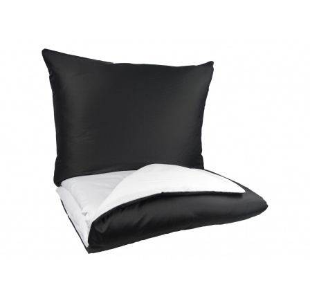 Povlečení Satén UNI DUO 140x200, 70x90cm černá/bílá
