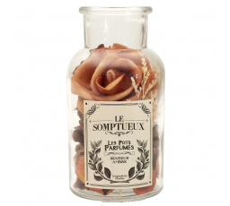 Üvegedény 16 cm potpourrival narancssárga