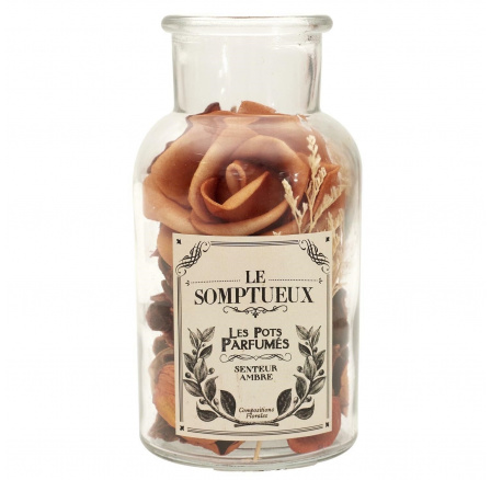 Üvegedény 16 cm potpourrival narancssárga