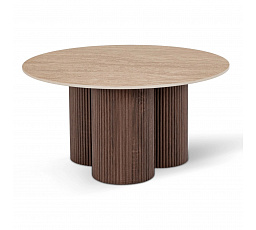 Stolik CARTAGENA 80 cm Trawertyn/Orzech