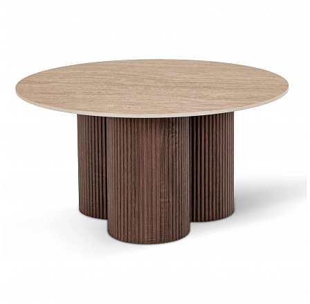 Stolik CARTAGENA 80 cm Trawertyn/Orzech