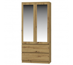 Šatní skříň MALVÍNA 2S-90, Dub artisan