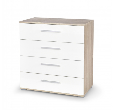 LIMA KM-3 komód, sonoma tölgy/fehér