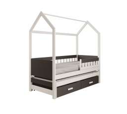 Jaspis Házikó Ágy matraccal Fehér+Antracit