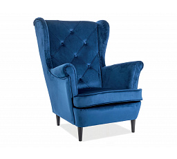 LADY Velvet fotel, kék Bluvel 86/wenge