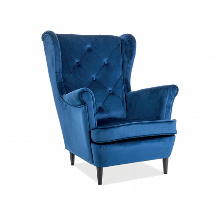 LADY Velvet fotel, kék Bluvel 86/wenge