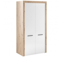 GAMA 2D ruhásszekrény, Artisan Tölgy/Fehér