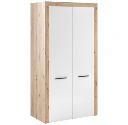 GAMA 2D ruhásszekrény, Artisan Tölgy/Fehér