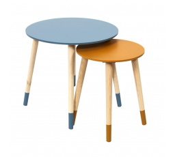 Trundle 2 asztalos készlet kék és narancssárga