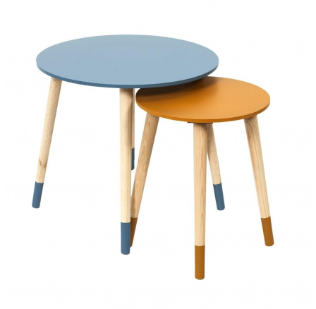 Trundle 2 asztalos készlet kék és narancssárga