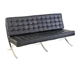 Sofa BA3 három személyes, fekete PU műbőr