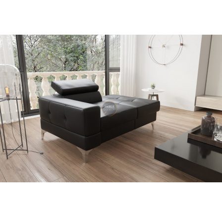 SOFA JEDNOOSOBOWA TOSCANIA I SZEZLONG 135 CM SKÓRA NATURALNA - Wybierz własny kolor - Zapisz swój wybór - Galeria tkanin poniżej , Szezlong po prawej - prawa strona