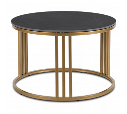 Stolik Ceramiczny KORIN Czarny Marmur/Złoty